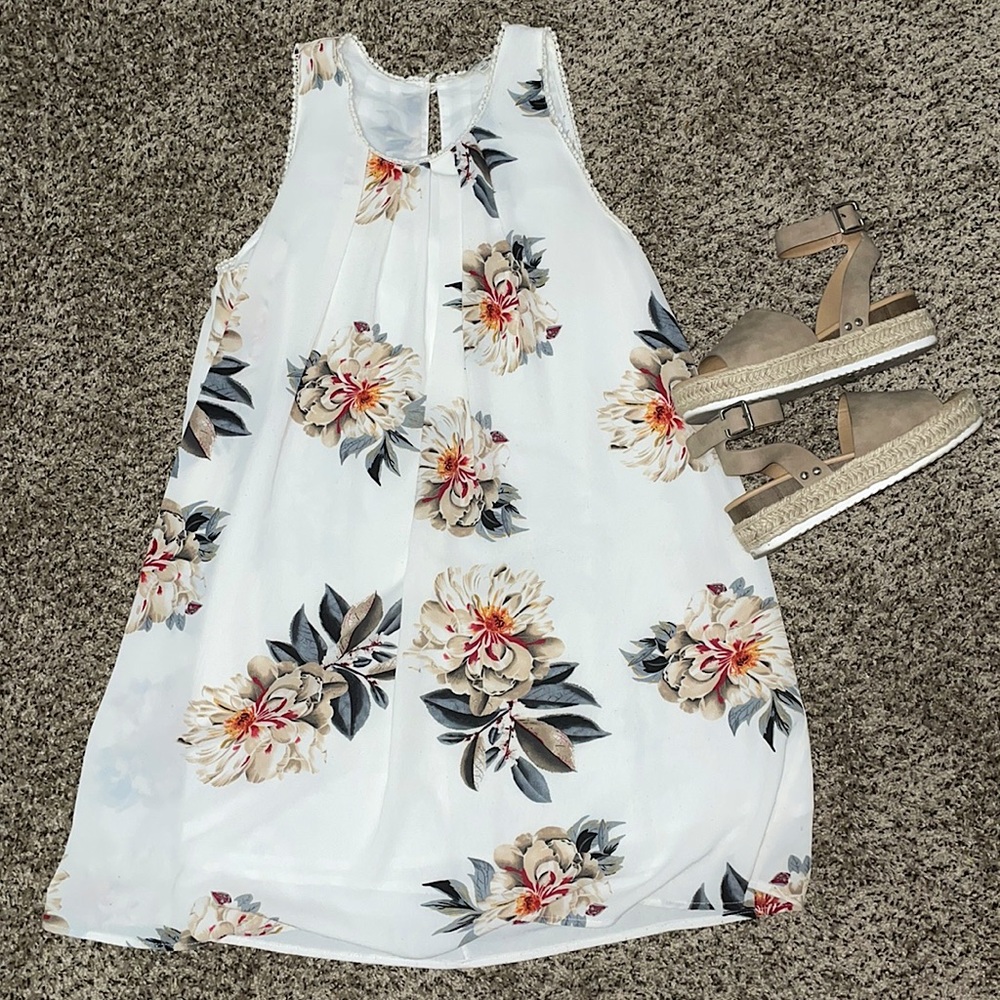 Umgee-Size Small (fits like a m/l)-Floral Midi Dress-Beautiful Print